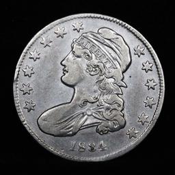 1834 Capped Bust Half Dollar 50c Grades xf+