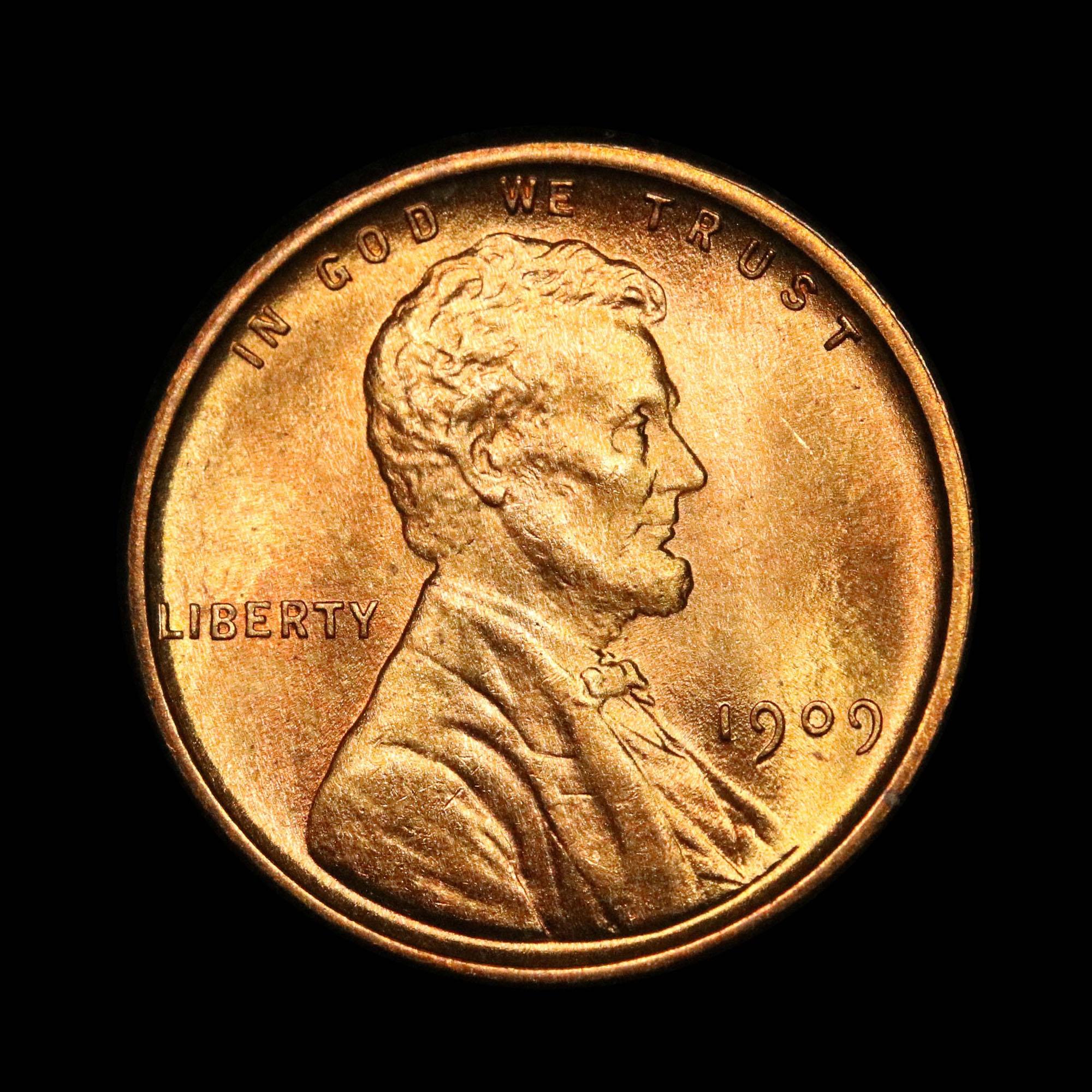 ***Auction Highlight*** 1909 VDB Lincoln Cent 1c Graded GEM++ RD by USCG (fc)