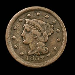 1852 Braided Hair Large Cent 1c Grades vf++