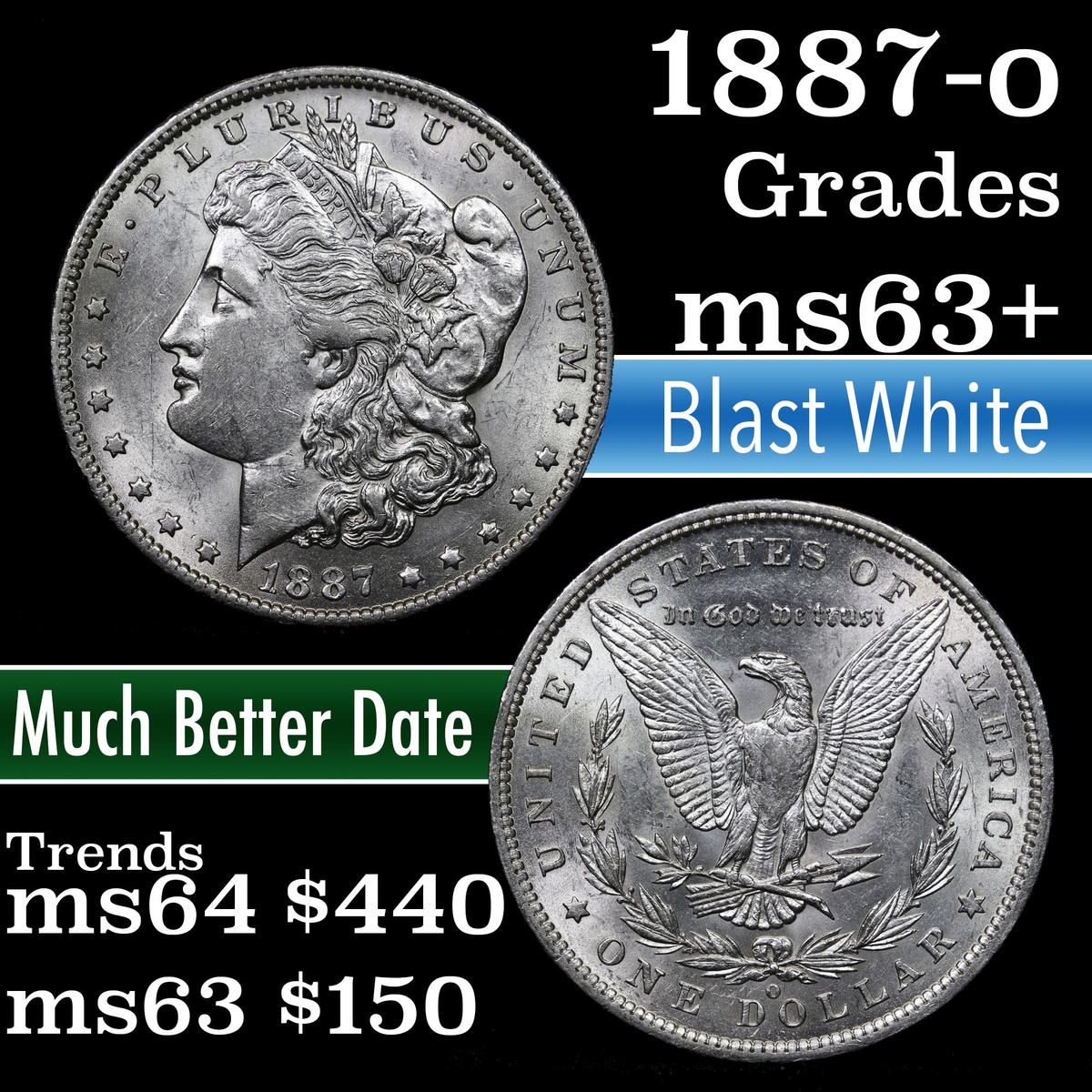 1887-o Morgan Dollar $1 Grades Select+ Unc