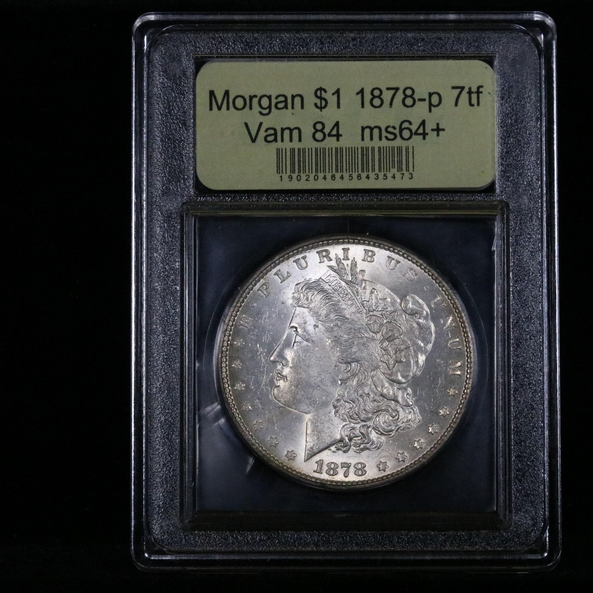 ***Auction Highlight*** 1878-p 7tf Morgan Dollar $1 Graded Choice+ Unc by USCG (fc)