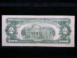 1963 $2 Red seal United States note Grades xf+