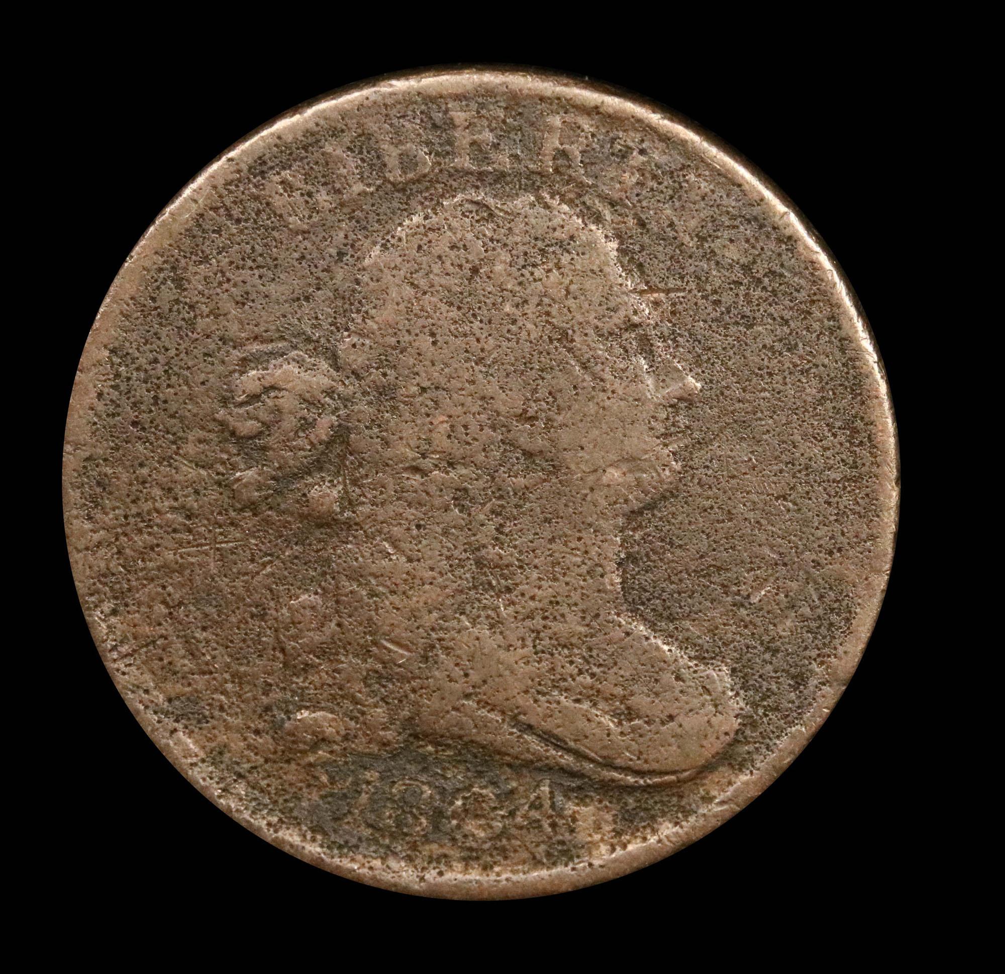 1804 Draped Bust Half Cent 1/2c Grades f details