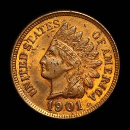 1901 Indian Cent 1c Grades Unc+ RB