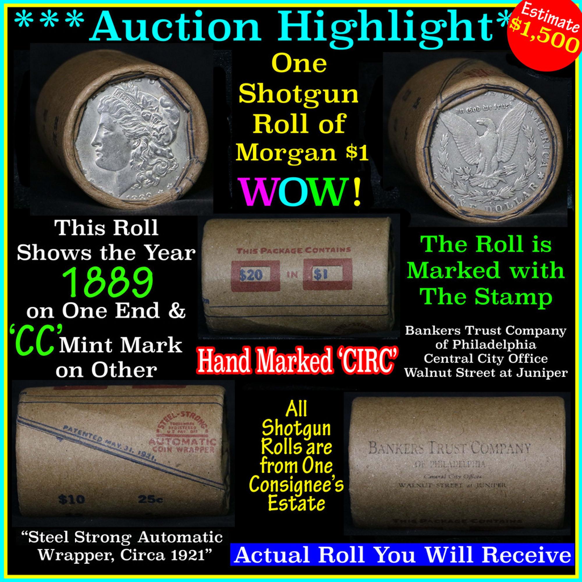 ***Auction Highlight*** Morgan dollar roll ends 1889 & 'cc', Better than average circ (fc)