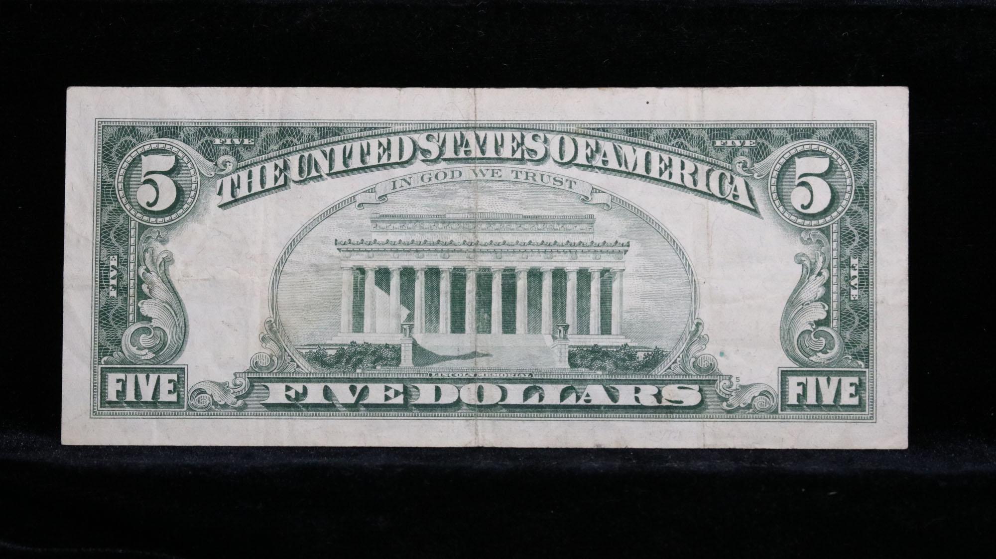 1963 $5 Red seal United States Note Grades xf