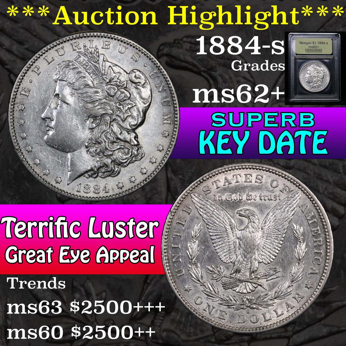 ***Auction Highlight*** 1884-s Morgan Dollar $1 Graded Select Unc by USCG (fc)