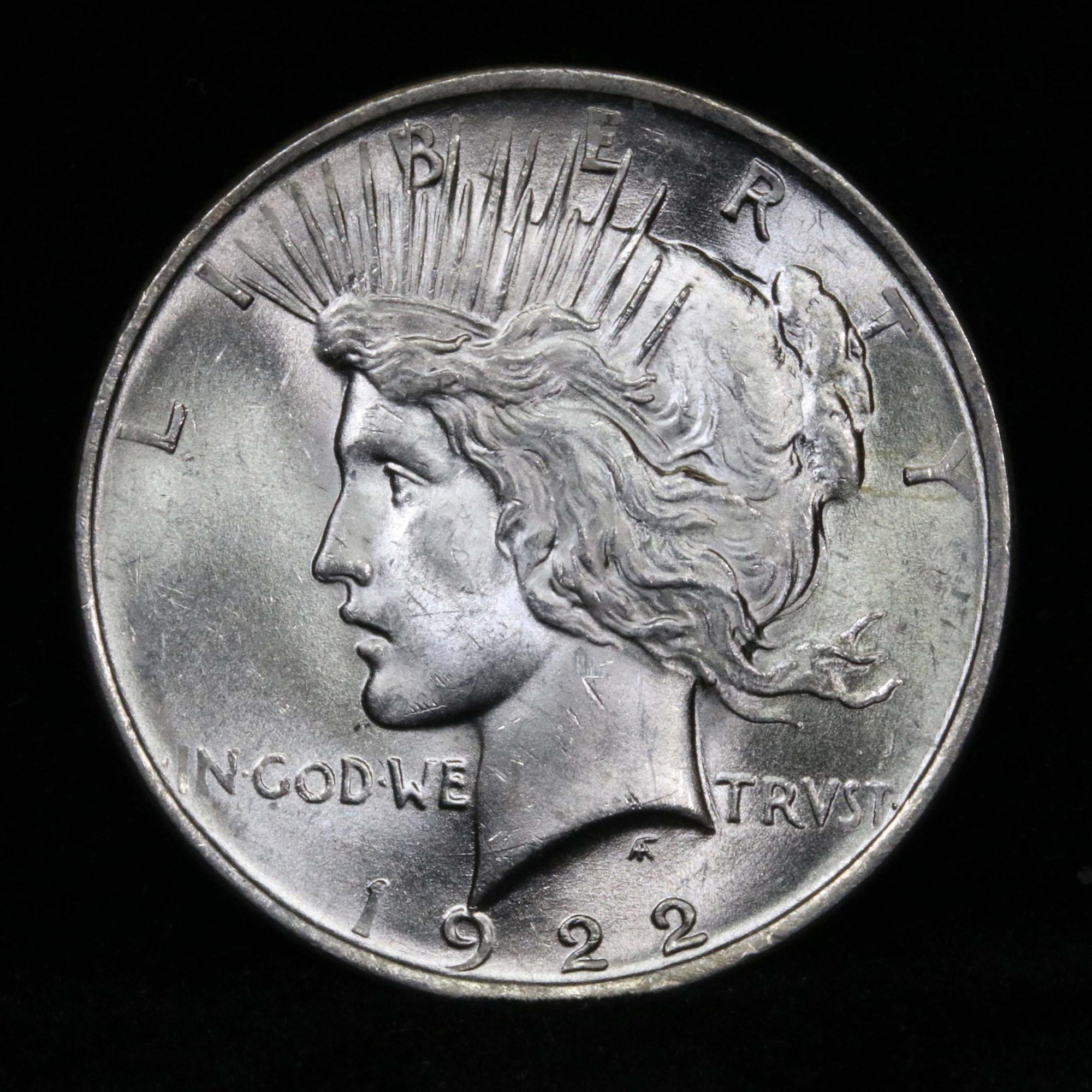 1922-p Peace Dollar $1 Grades Choice Unc