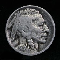 1915-s Buffalo Nickel 5c Grades f+