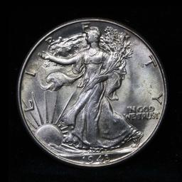 1943-p Walking Liberty Half Dollar 50c Grades GEM Unc