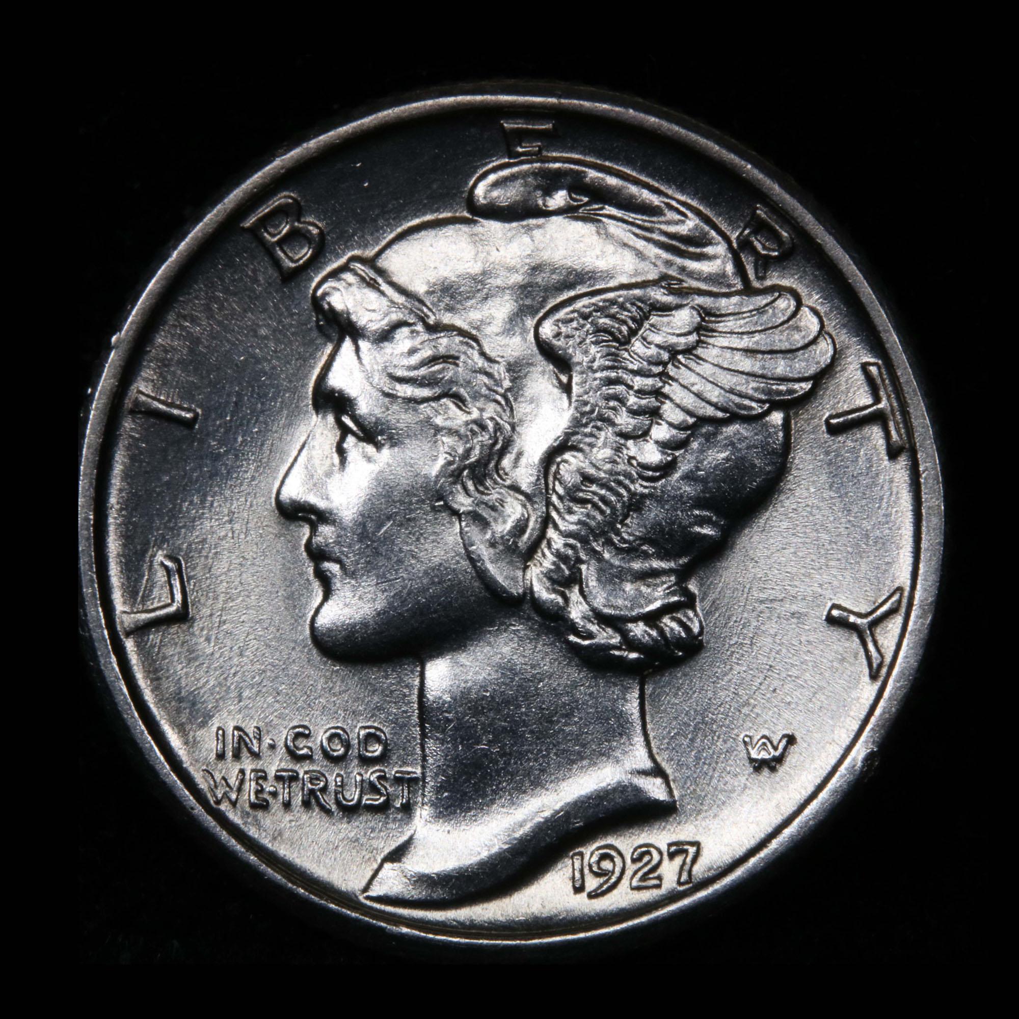 ***Auction Highlight*** 1927-d Mercury Dime 10c Graded GEM++ FSB by USCG (fc)