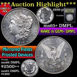 ***Auction Highlight*** 1896-p Morgan Dollar $1 Graded GEM+ DMPL by USCG (fc)