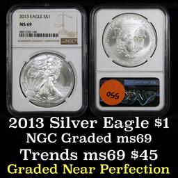 2013 Silver Eagle Dollar $1 Graded ms69 by NGC