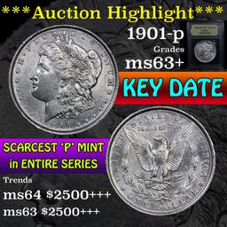 ***Auction Highlight*** 1901-p Morgan Dollar $1 Graded Select+ Unc by USCG (fc)