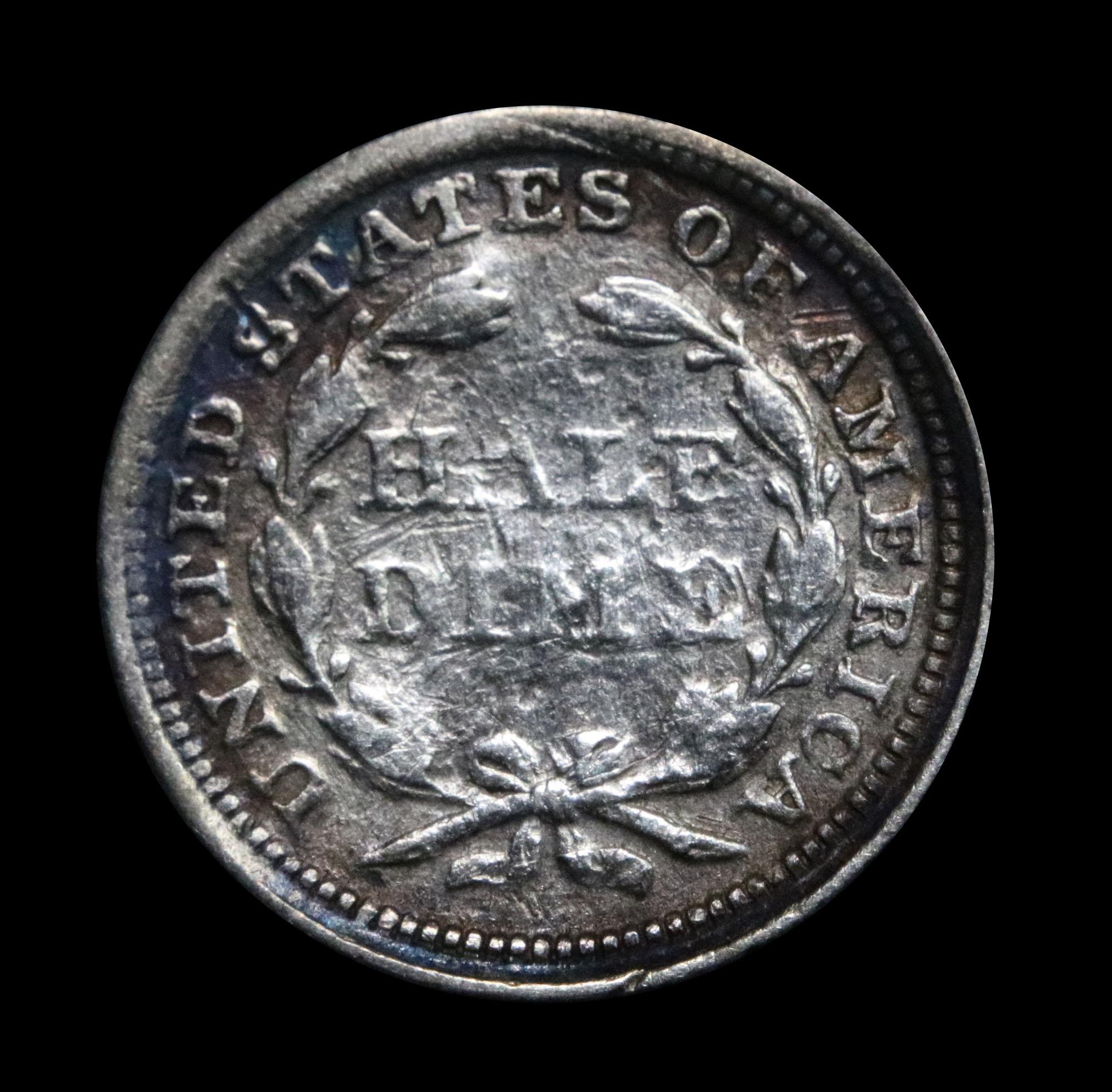 1854-p Seated Liberty Half Dime 1/2 10c Grades vg details