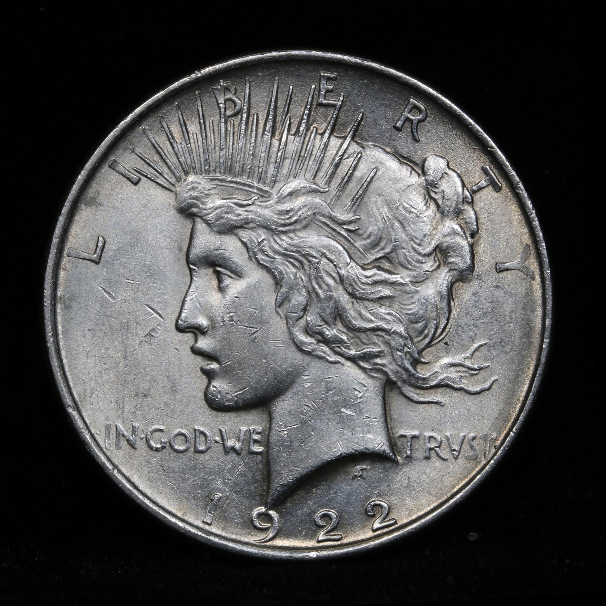 1922-p Peace Dollar $1 Grades BU+