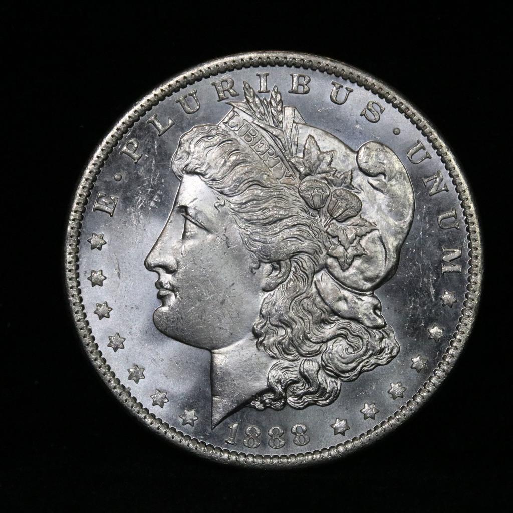 ***Auction Highlight*** 1888-p Morgan Dollar $1 Graded GEM Unc DMPL By USCG (fc)