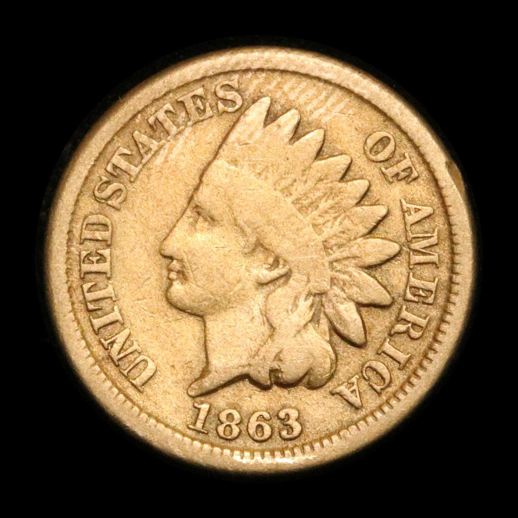 1863 Indian Cent 1c Grades vf, very fine
