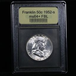 ***Auction Highlight*** 1952-s Franklin Half Dollar 50c Graded Choice Unc+ FBL by USCG (fc)