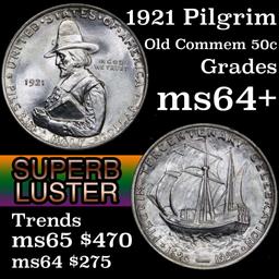 1921 Pilgrim Old Commem Half Dollar 50c Grades Choice+ Unc (fc)