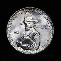 1921 Pilgrim Old Commem Half Dollar 50c Grades Choice+ Unc (fc)