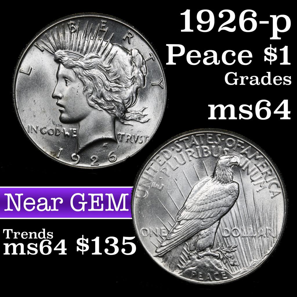 1926-p Peace Dollar $1 Grades Choice Unc