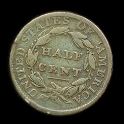 1809 Classic Head half cent 1/2c Grades f, fine