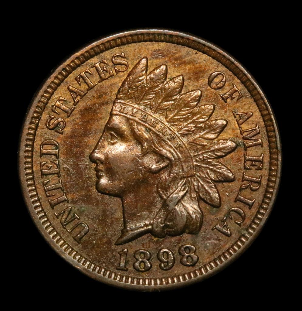 1898 Indian Cent 1c Grades Choice AU/BU Slider