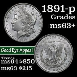 1891-p Morgan Dollar $1 Grades Select+ Unc