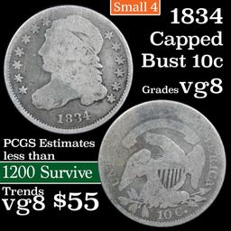 1834 Capped Bust Dime 10c Grades vg, very good