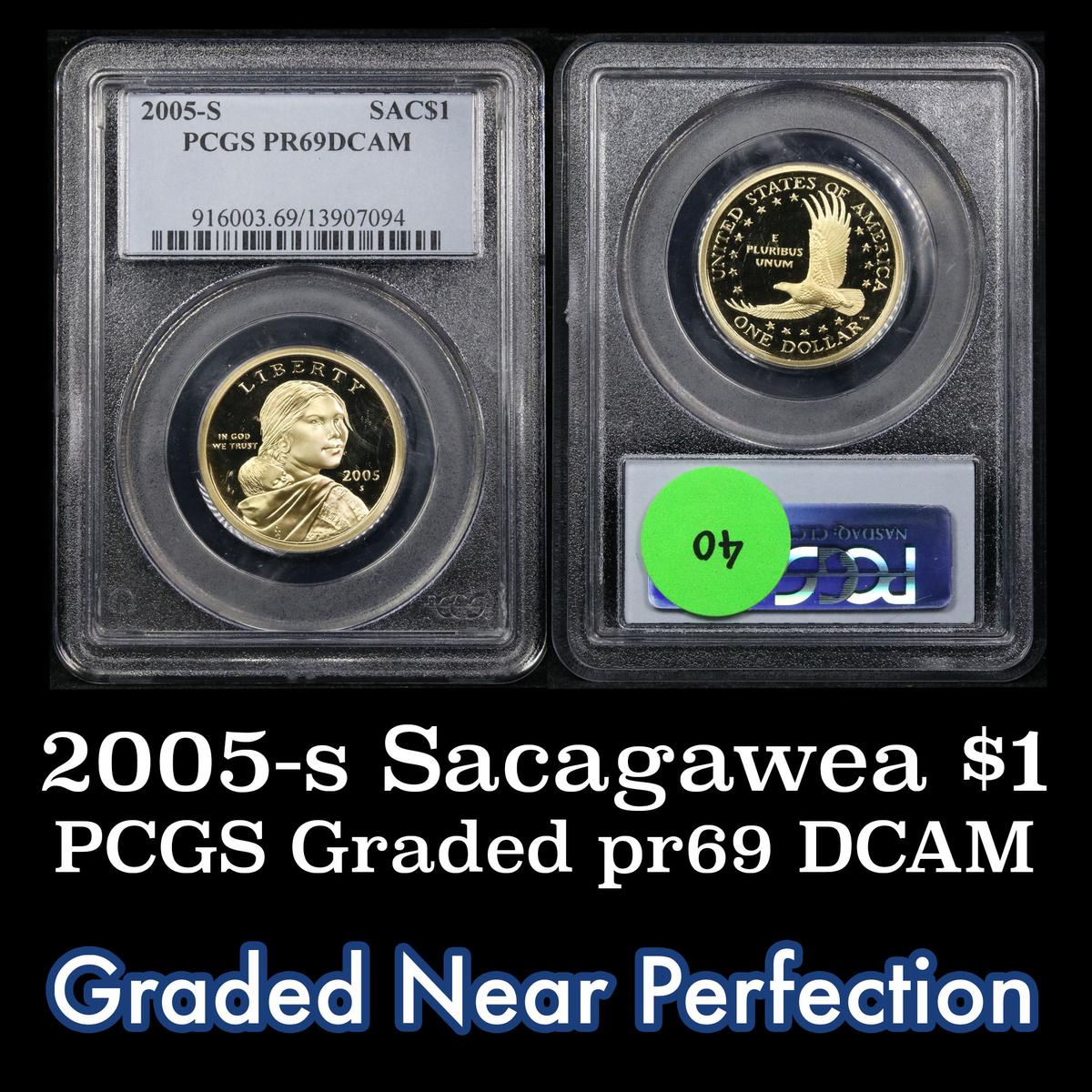 PCGS 2005-s Sacagawea Golden Dollar $1 Graded pr69 dcam By PCGS