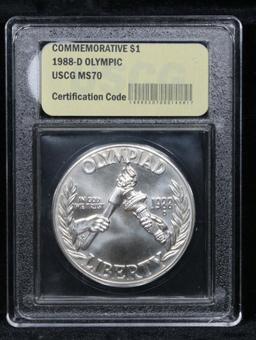 1988-d Olympics Modern Commem Dollar $1 Graded ms70, Perfection by USCG