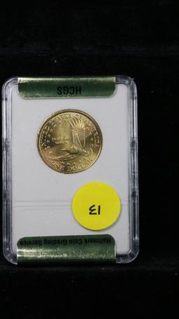 2003-d Sacagawea Golden Dollar $1 Graded Gem++ Unc By HCGS