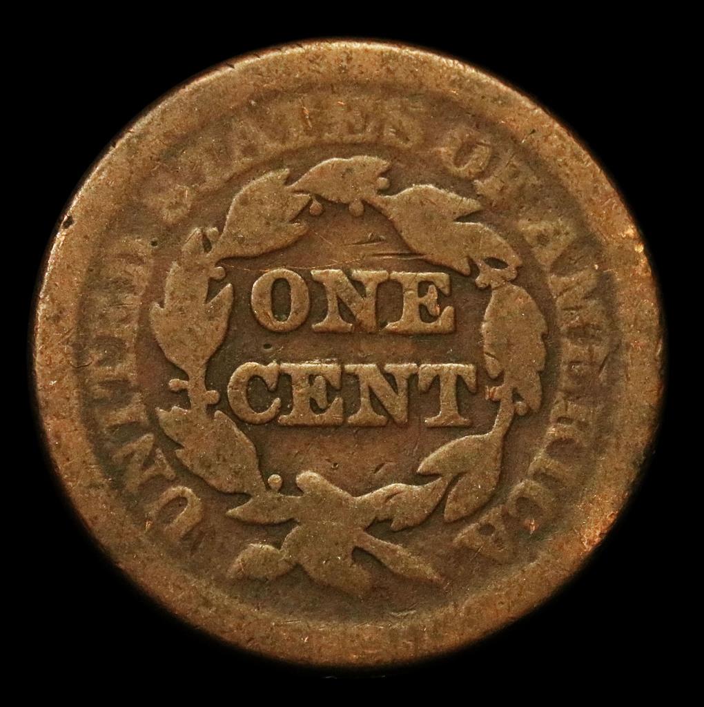 1851 Braided Hair Large Cent 1c Grades f, fine.