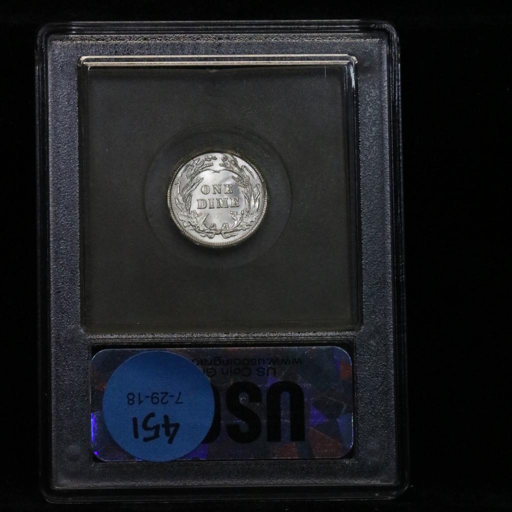 ***Auction Highlight*** 1915-p Barber Dime 10c Graded GEM+ Unc By USCG (fc)