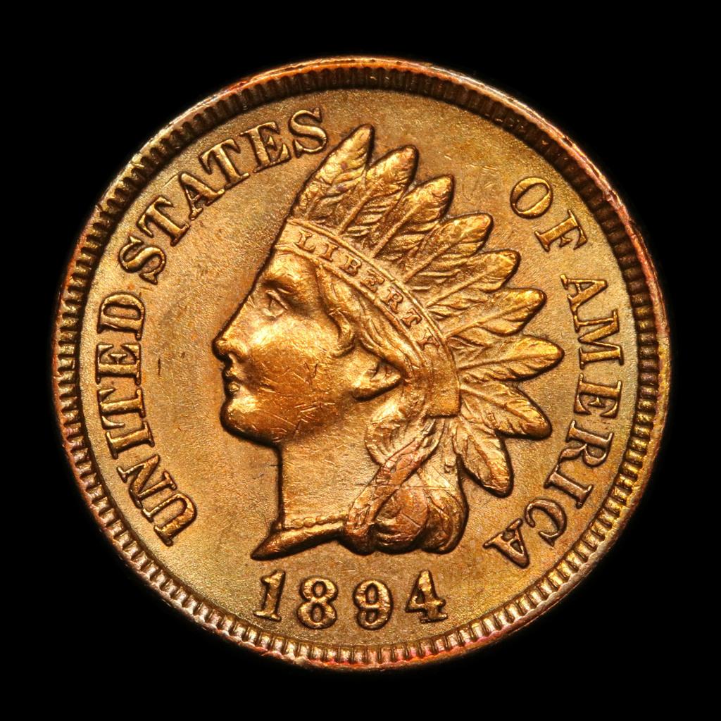 ***Auction Highlight*** 1894 Indian Cent 1c Graded Choice Unc RD by USCG (fc)