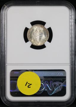 NGC 1943-s Mercury Dime 10c Graded ms64 by NGC