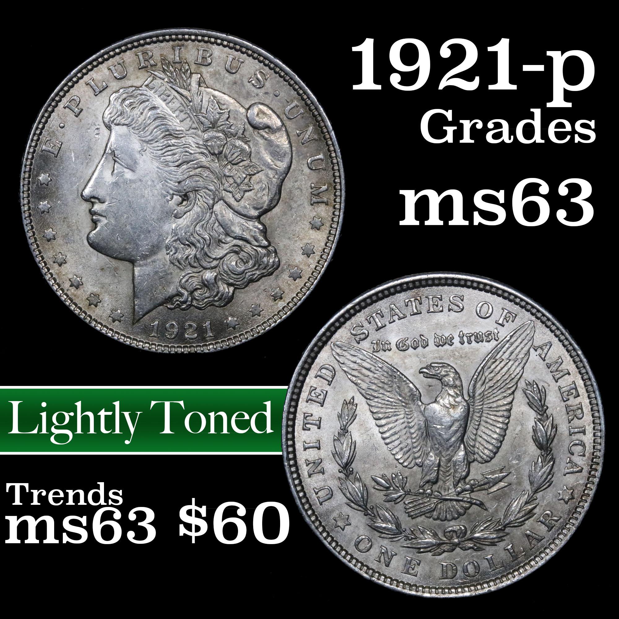 1921-p Morgan Dollar $1 Grades Select Unc