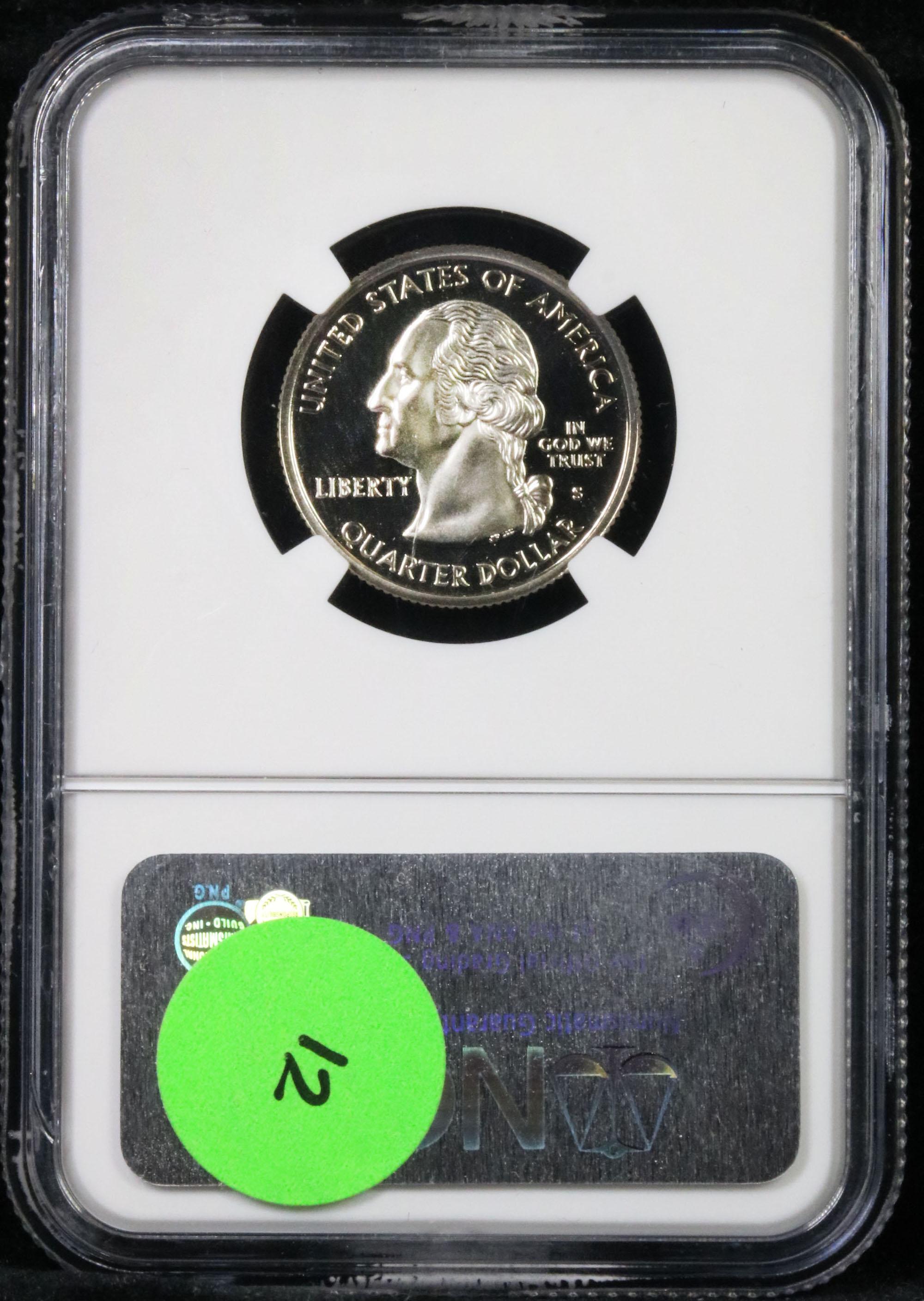 NGC 2002-s Clad Tennessee Washington Quarter 25c Graded GEM++ Proof Deep Cameo By NGC