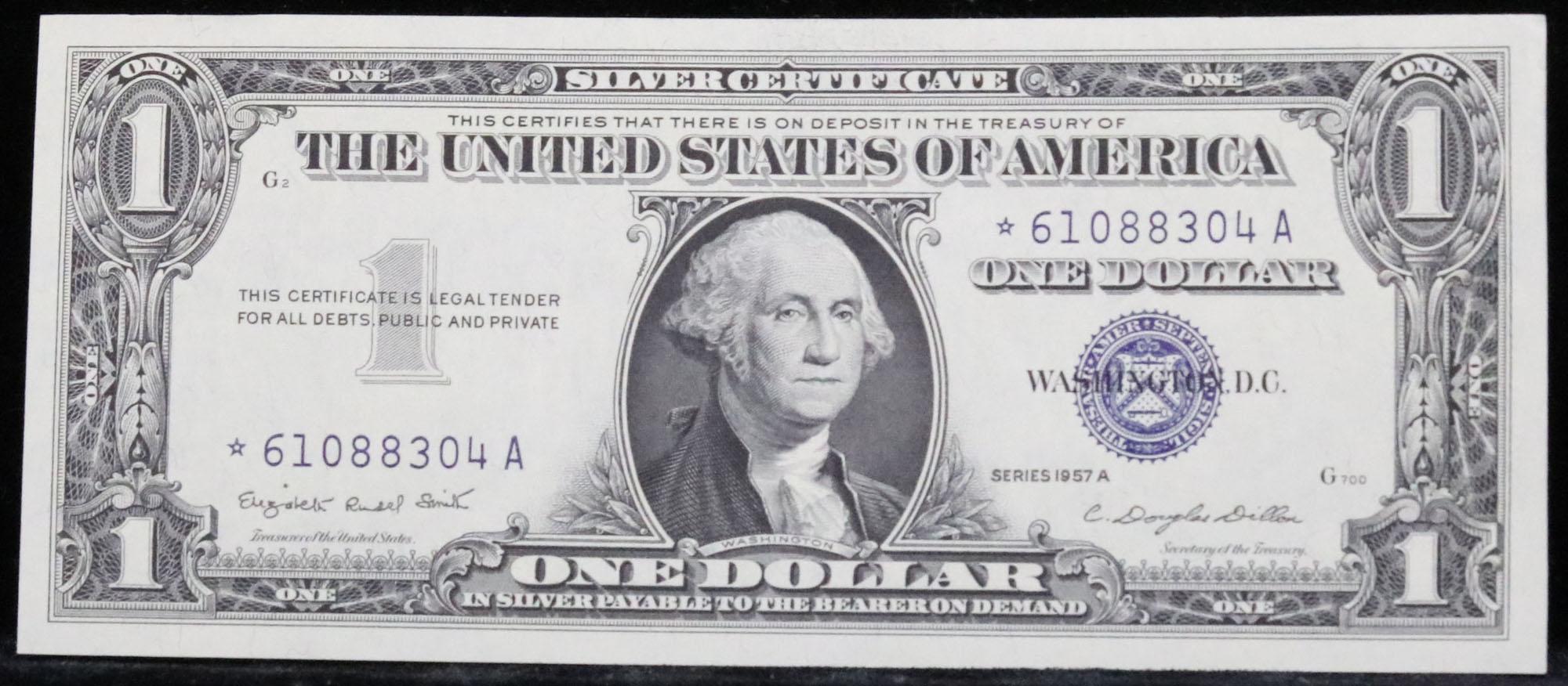 **Star Note  1957A $1 Blue Seal Silver Certificate Grades Gem+ CU