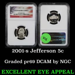 NGC 2000-d South Carolina Jefferson Nickel 5c Graded pr69 DCAM by NGC