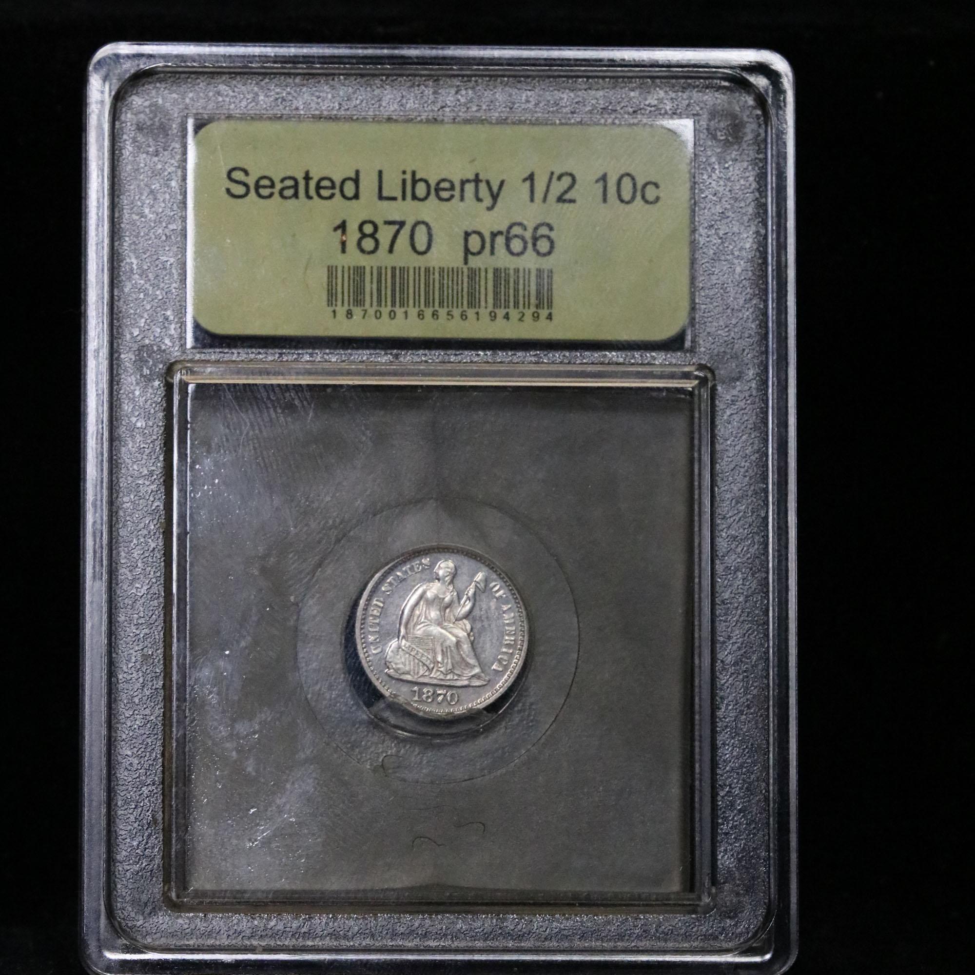 ***Auction Highlight*** 1870 Seated Liberty Half Dime 1/2 10c Graded GEM+ Proof by USCG (fc)