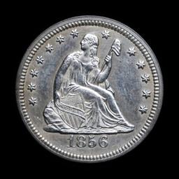 ***Auction Highlight*** 1856-p Seated Liberty Quarter 25c Graded Select+ Unc by USCG (fc)