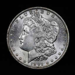 ***Auction Highlight*** 1891-p Morgan Dollar $1 Graded GEM+ Unc by USCG (fc)