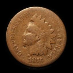 1876 Indian Cent 1c Grades vg, very good