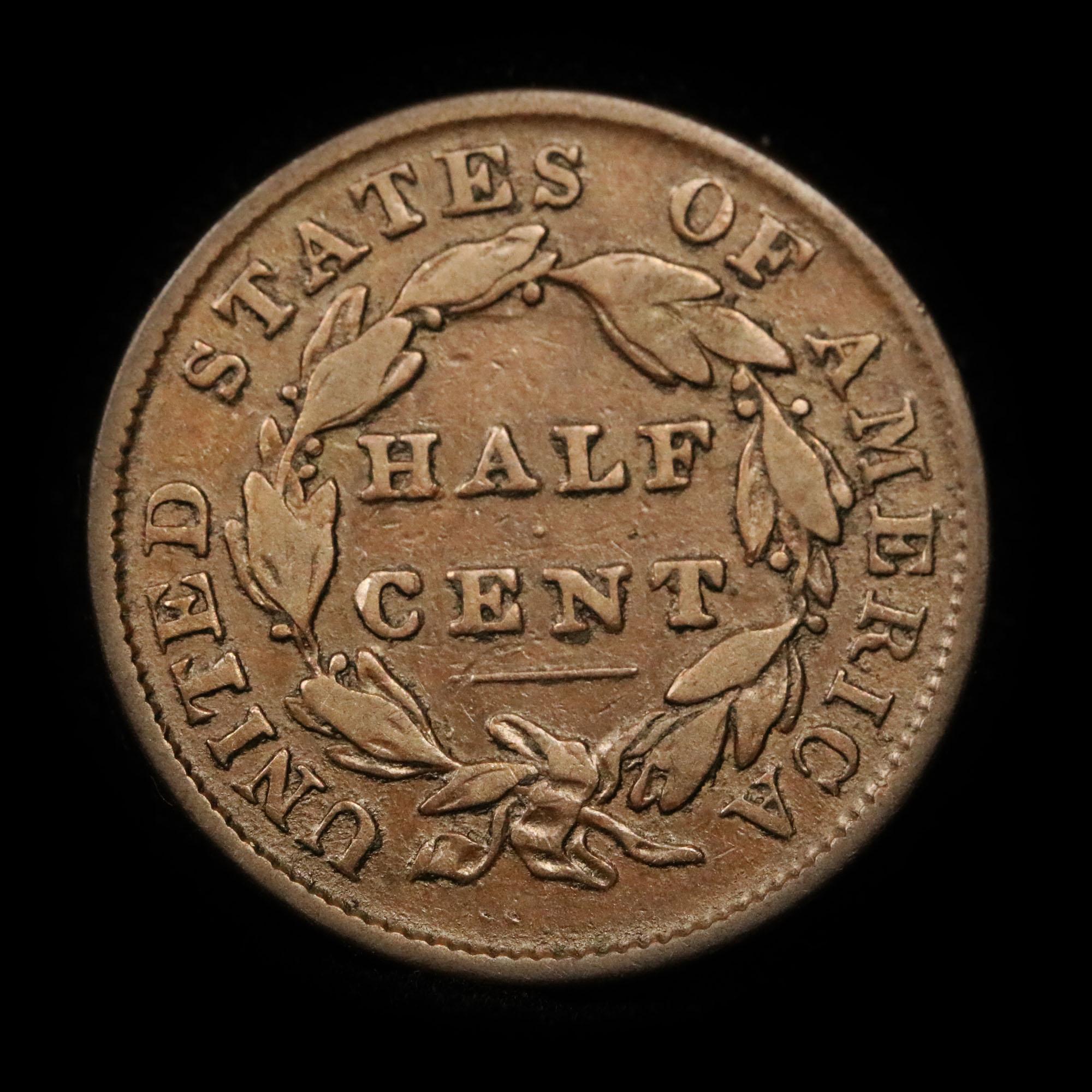 1833 Classic Head half cent 1/2c Grades vf++