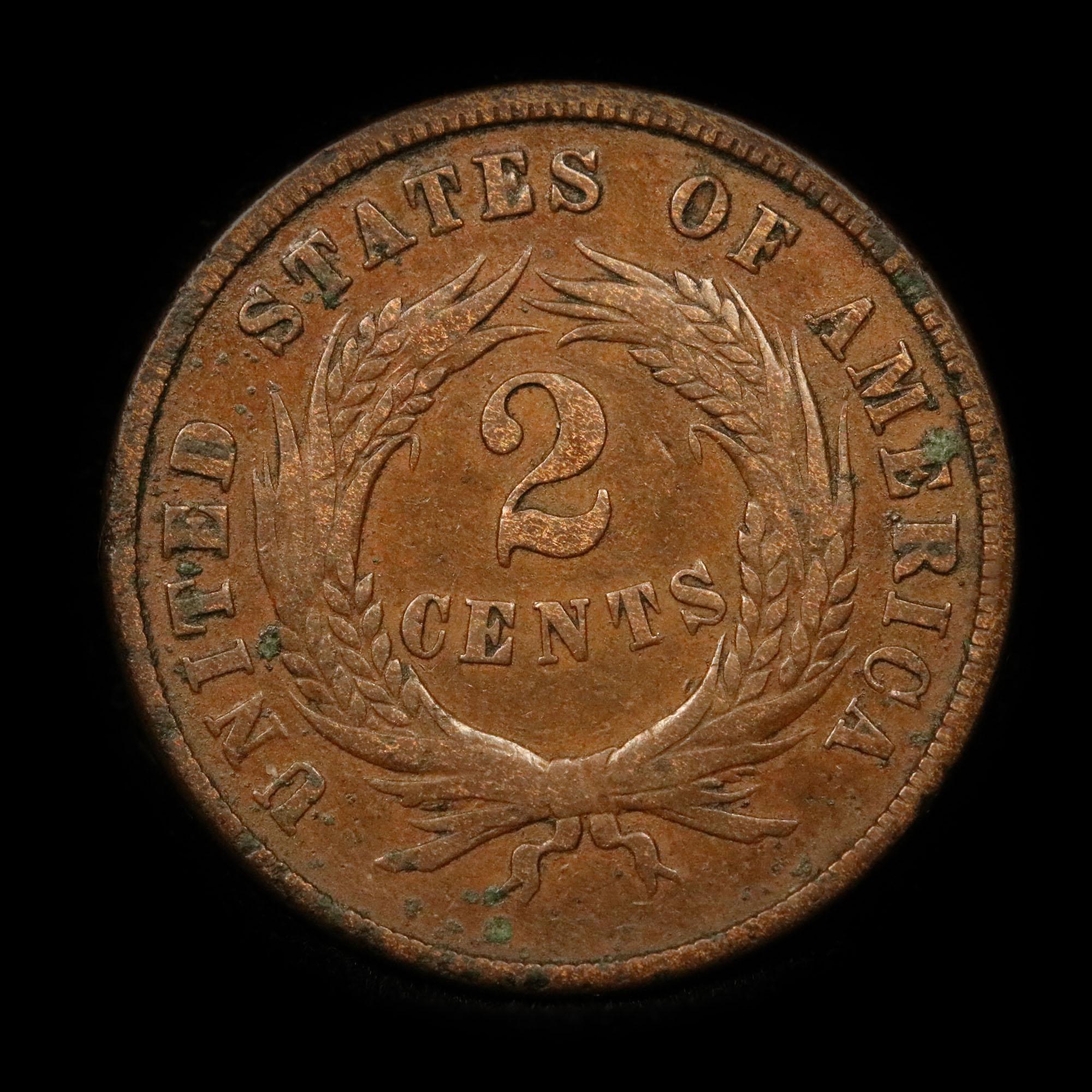 1865 Two Cent Piece 2c Grades vf++