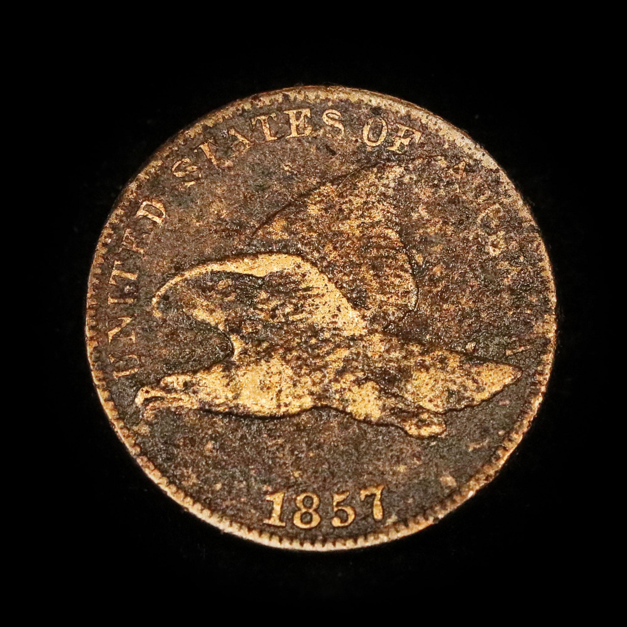 1857 Flying Eagle Cent 1c Grades vf, very fine