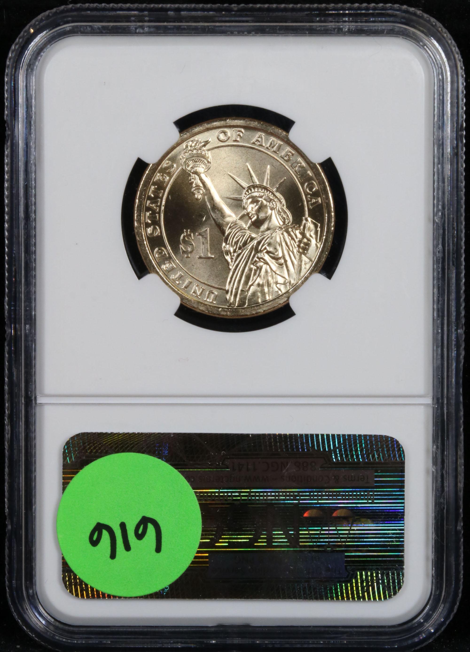 NGC 2008-p Martin Van Buren, First day of Issue Presidential Dollar $1 Graded ms66 by NGC