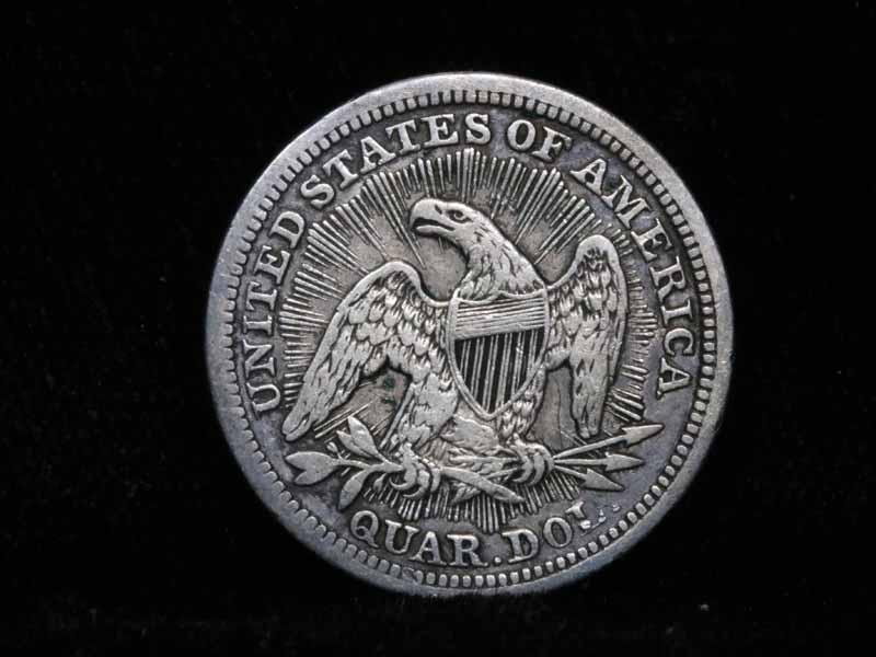 1853-p Arrows & Rays Seated Liberty Quarter 25c Grades xf details